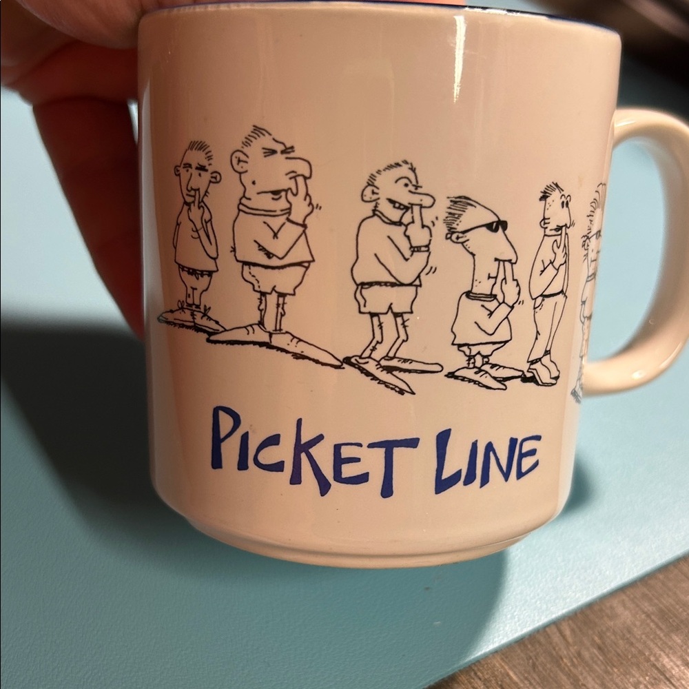 Picket Line Pink Ceramic Coffee‎ Mug - Humor - John Lamb